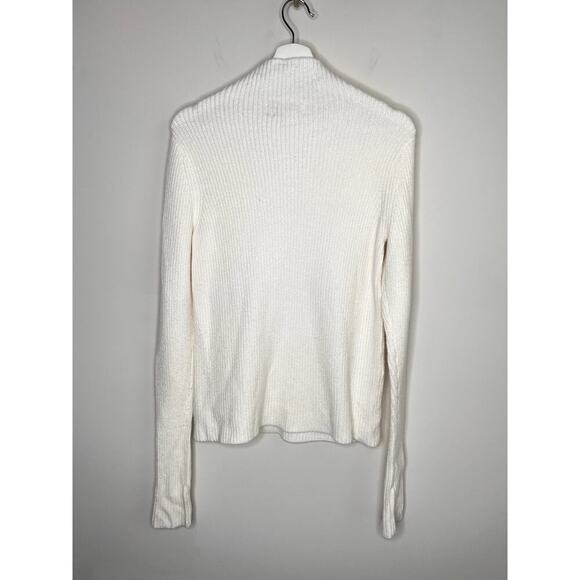 Rachel Parcell RP White Ribbed Mock Neck Sweater Women's Size XS - Picture 6 of 7